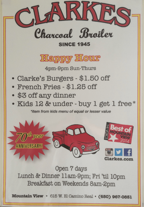 Happy Hour menu